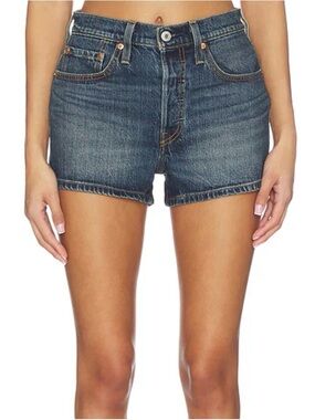 Levi’s Woman’s 501 C Curve Short Dark Wash Denim W24 Festival Coastal Cowgirl